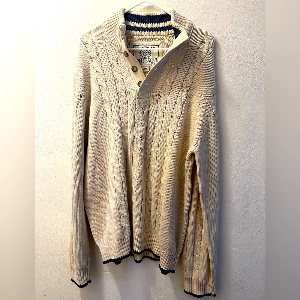 Vintage 90s Eddie Bauer TALL Size Sweater Men’s Women’s Unisex Cozy Cable Knit